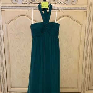 Halter Hunter Green Full Length Dress